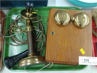 Candlestick Telephone & Oak Ringer Box