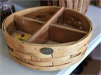 PETER BORO DIVIDED BASKET W/LAZY SUSAN TURNING