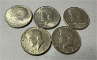 5 Kennedy Half Dollars