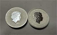 Two Queen Elizabeth II 1oz .999 Silver
