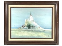 Mont St Michel Oil Painting Signed Lucas, Framed