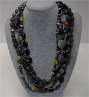 Labradorite, Mother-of-Pearl Beaded Necklace
