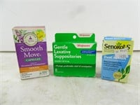 Lot of 3 Assorted Laxatives - Walgreens Smooth