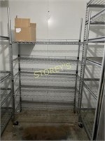 5 Tier Mobile Chrome Rack - 4' x 18 x 76