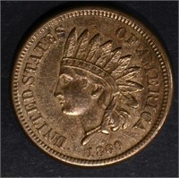 1860 INDIAN CENT, AU/BU