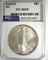 1993 Silver Eagle MS70 LISTS $3600