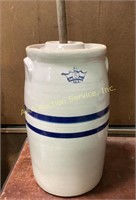 Blue Crown Stoneware Butter Churn Crock with Lid