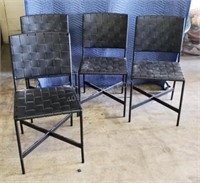 4 Sunpan Omari Leather Dining Chairs $3200