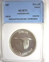1967 Dollar NNC MS68 PL Confederation