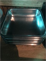 4 Stainless Pans with Handles