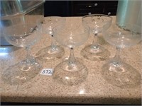 5 Truly Yours champagne glasses & 8 Plates