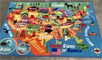 Kids United States Map Rug