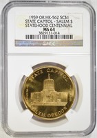1959 OR HK-562 SO CALLED DOLLAR, NGC MS-64
