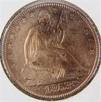 Coin 1853 Seated Liberty Half Dollar Almost Unc.