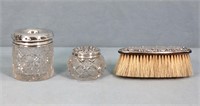 (3) Sterling Silver Mounted Dresser Items