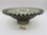 VINTAGE GREY SMOKE RUFFLE EDGE BOWL