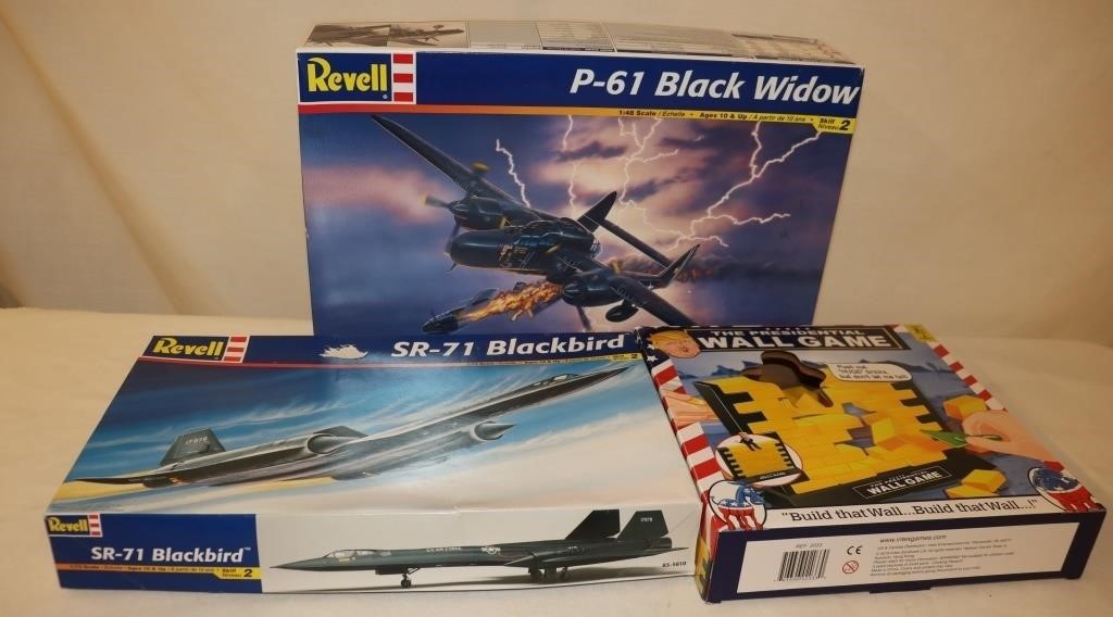 2 Revell Airplane Model P61 & SR71, Political