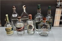 8 Empty Bourbon Bottles