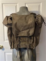 Olive Green Canvas Military(?) Backpack