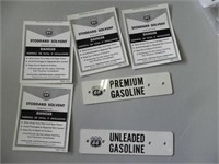 Vintage Metal Gas Pump Tags/Decals