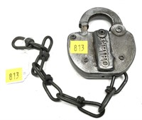 Adlake NYCS railroad lock with chain