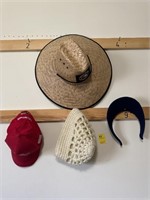 (4) Hats Including United States of America Straw