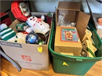 Box of Christmas Decor & Tote of Christmas