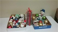 Christmas Ornaments & Unused Candle Set