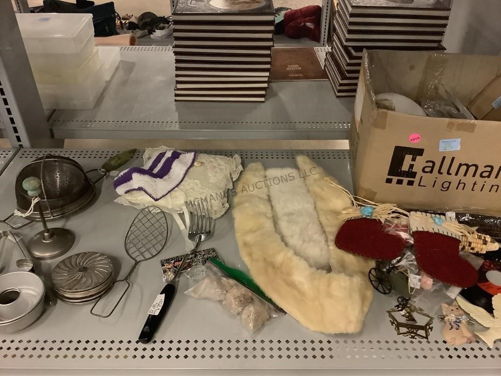 Assorted decorations, kitchen items, and more