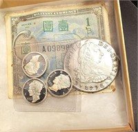 Silver dimes w/ foreign currency