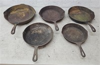 5 Cast Iron Pans