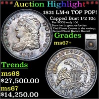 *Highlight* 1831 LM-6 TOP POP! Capped Bust 1/2 10c