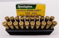 (20) Rounds of Remington 308 win. 180gr core-lokt