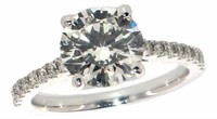 14k Gold 2.54 ct Round Lab Diamond Ring