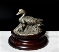 Fine Pewter Canada Goose & Goslings Figurine