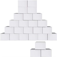 8x6x4 White Corrugated Cardboard Boxes, 25 Pack