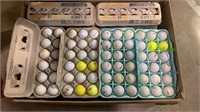 18 egg cartons of used golf balls - all different