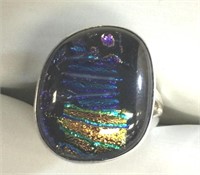 Fantastic Silver Mexican Fire Opal Ring