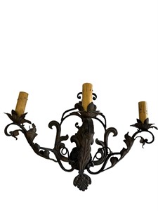 Wired 3 Arm Large Iron French Sconce