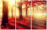 3 Pieces Modern Canvas Autumn Maple Trees