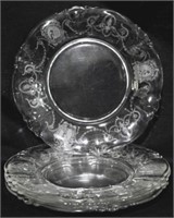 4 Heisey Empress Minuet Plates 8.5"