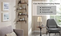 Set of 4 Floating Corner Shelves - Heavy Duty