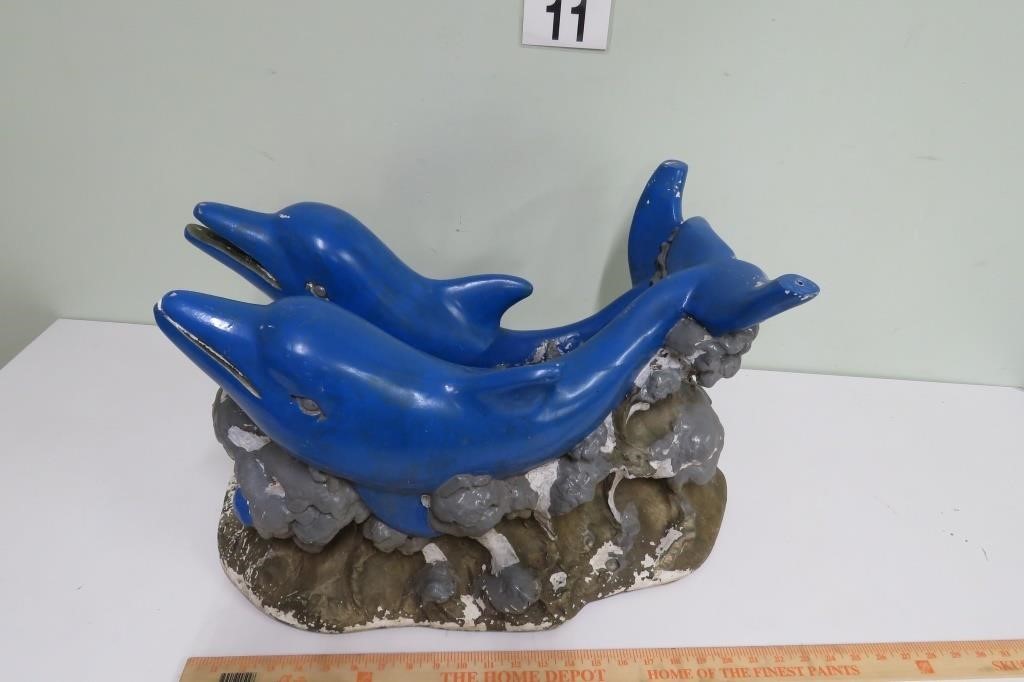 Resin Double Dolphin Table Base 14" T x 22" L