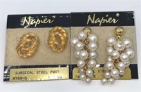 NOS Vintage NAPIER Gold Knot & Pearl Grape