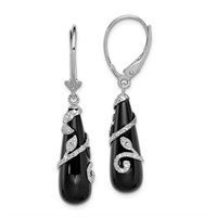 Sterling Silver -Dangle Leverback Earrings