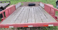RED HOMEMADE 16' TRAILER - NO RAMPS