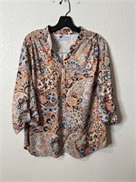 Vintage Striped Paisley Poly Femme Top