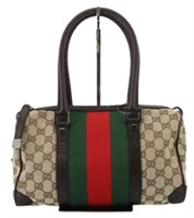 Gucci Sherry Ribbon Mini Boston Handbag