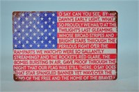 American Flag National Anthem Metal Sign