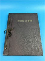 Leather Back Antique Book " Leabes Of Gold "